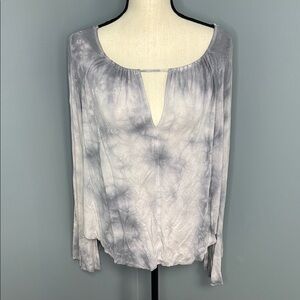 American Eagle Women’s Gray Tie-Dye Soft & Sexy T Long Sleeve Top Sz M